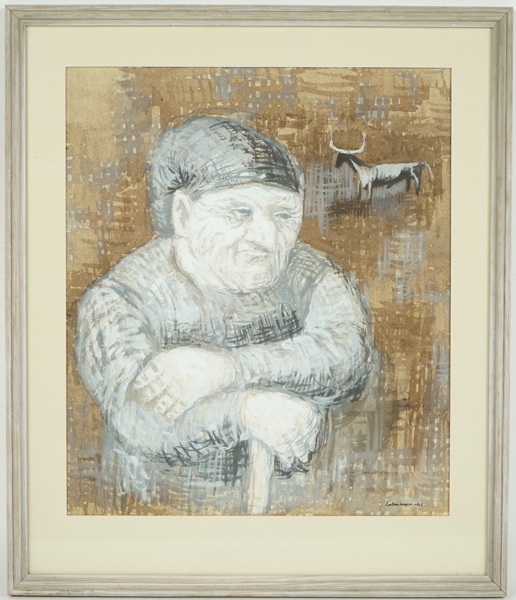 Gösta Calmeyer, gouache, signerad, daterad -61.