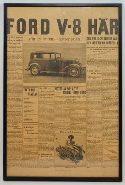 Affisch, ''Ford V-8 Här'', 1932.