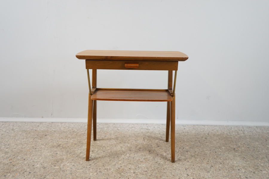 Sängbord med låda, teak, 1950/60-tal.