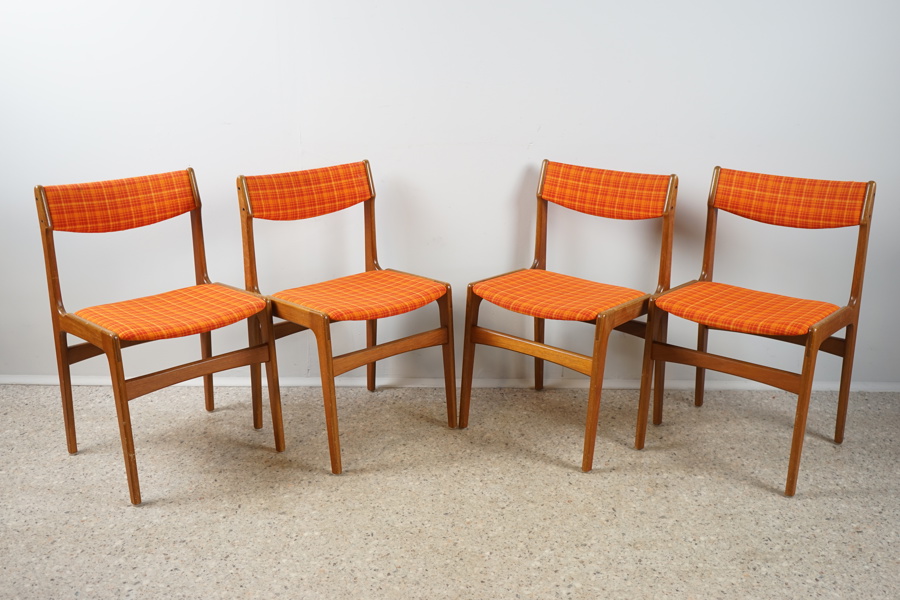 Erik Buch, stolar, 4 st, teak, Nova Stolefabrik, Danmark, 1960-tal.