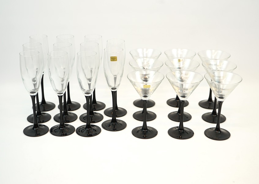 Champagne och cocktailglas, 20 delar, glas, Luminarc.