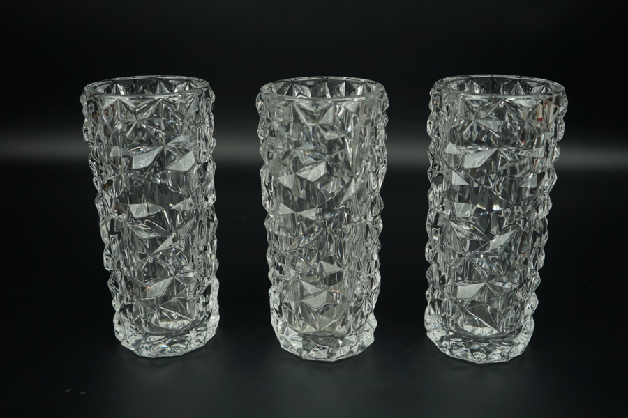 Lena Bergström, "Carat", vaser, 3 st, glas, Orrefors.