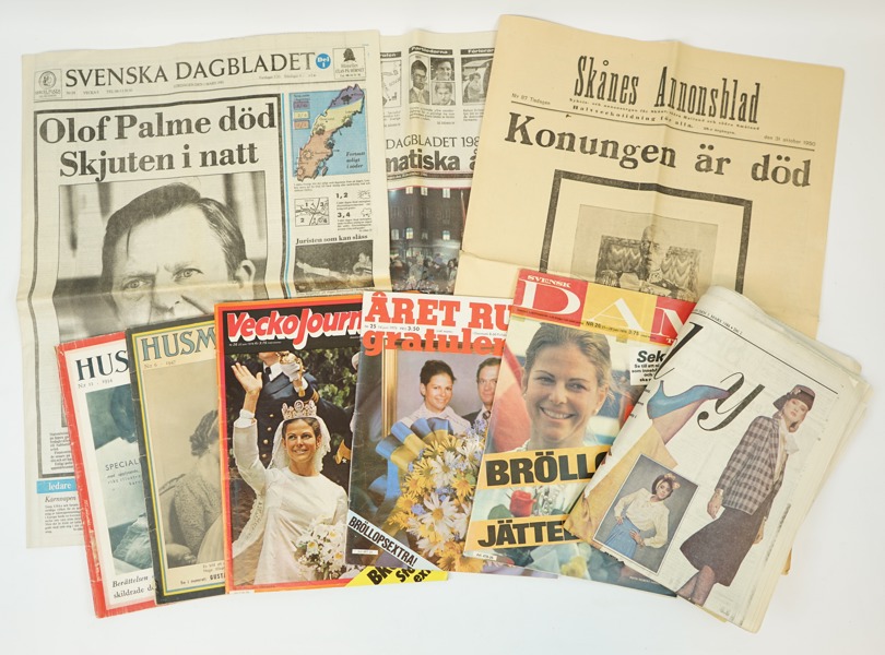 Tidningar, 9 st,1934-1986.