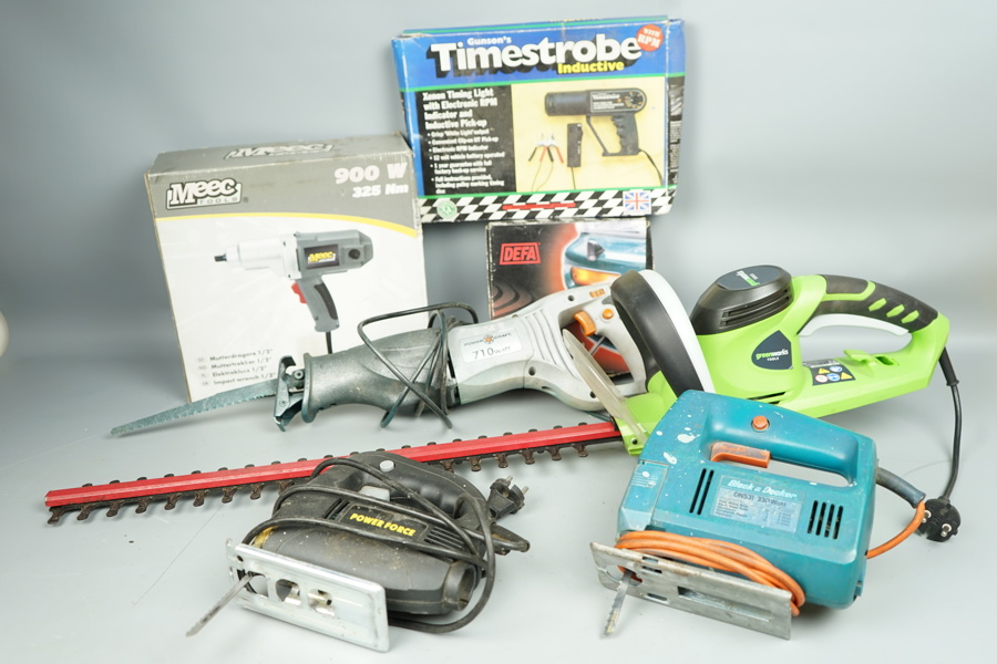 Diverse verktyg m.m, 7 delar, bl.a Black & Decker och Meec Tools.