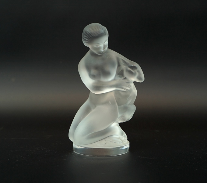 Figurin, glas, ''Diana'', Lalique, Frankrike.