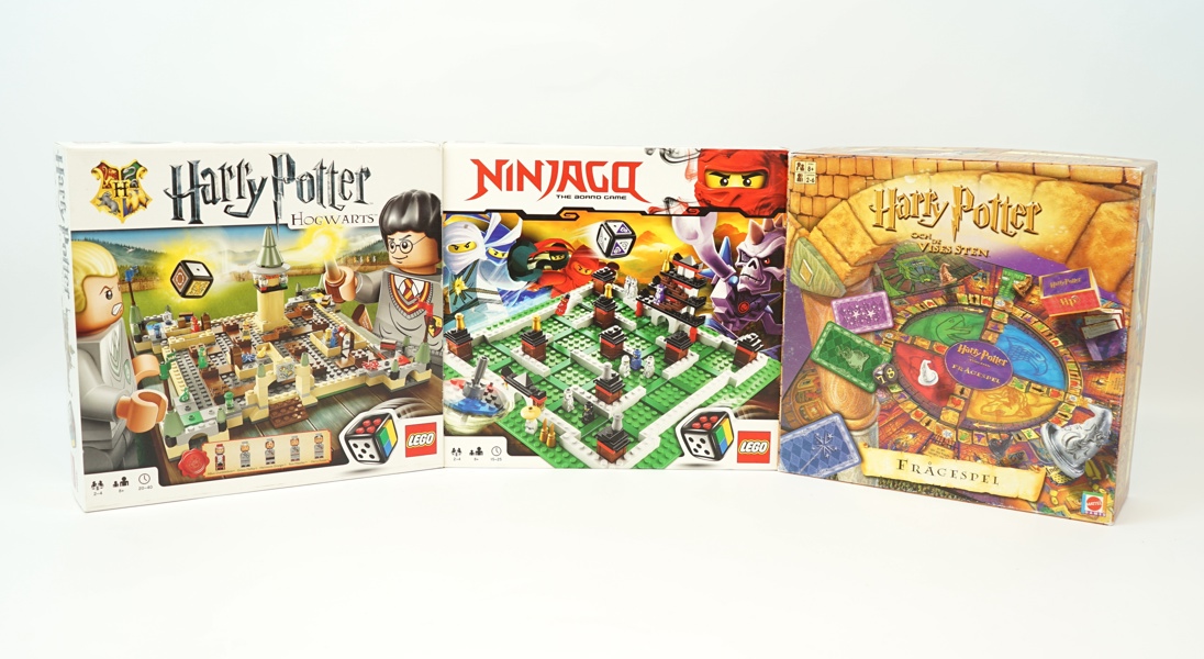 Brädspel, 3 st, Harry Potter och Ninjago, bl.a Lego.