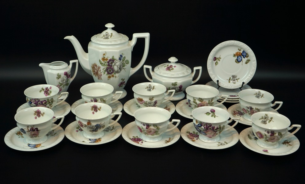 Kaffeservis, 17 delar, porslin, ''Maria'', Rosenthal, Bavaria, Tyskland.