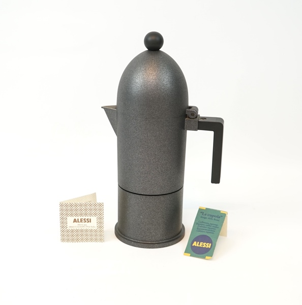 Aldo Rossi, espressobryggare, metall, Alessi, La Cupola, Italien.