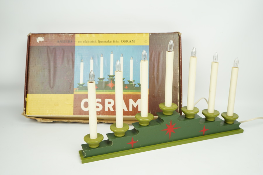 Adventsljusstake, trä, "Anders 66", Osram.