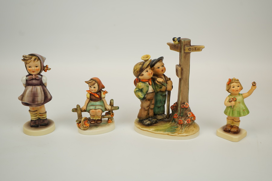 Figuriner, 4 st, porslin, Goebel, Hummel.