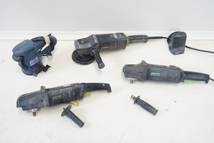 Polermaskiner, 4 st, bl.a Festool.
