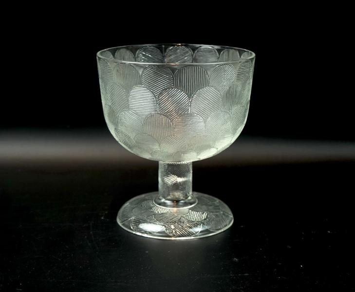 Heikki Orvola, skål på fot, glas,  ''Miranda'', Nuutajärvi, Finland.