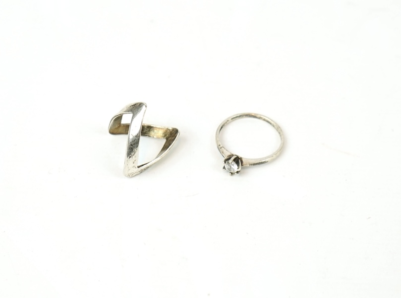 Ringar, 2 st, silver 925, bl.a Bengt Hallberg.