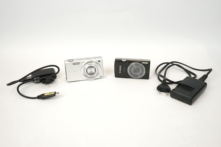Digitalkameror, 2 st, Samsung WB210 och Canon IXUS 160.