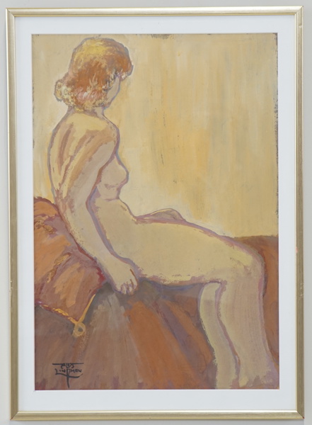 Alex Lindman, gouache, signerad.