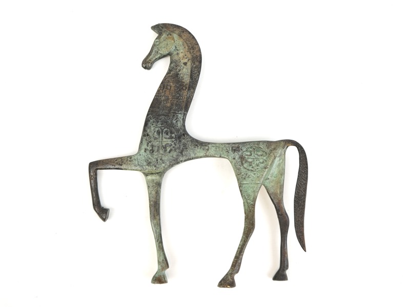 Skulptur, etruskisk häst, brons, replika.