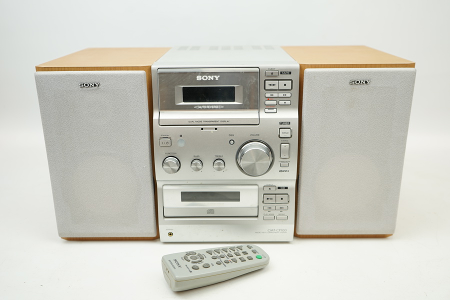 Stereo, Sony CMT-CP100, med fjärrkontroll.