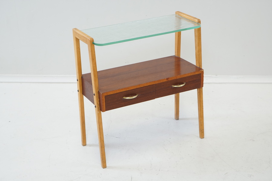 Hallmöbel, teak/glas, 1950/60-tal.