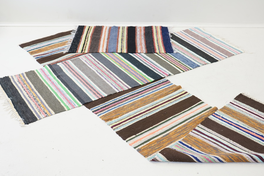 Trasmattor, 3 st, textil.