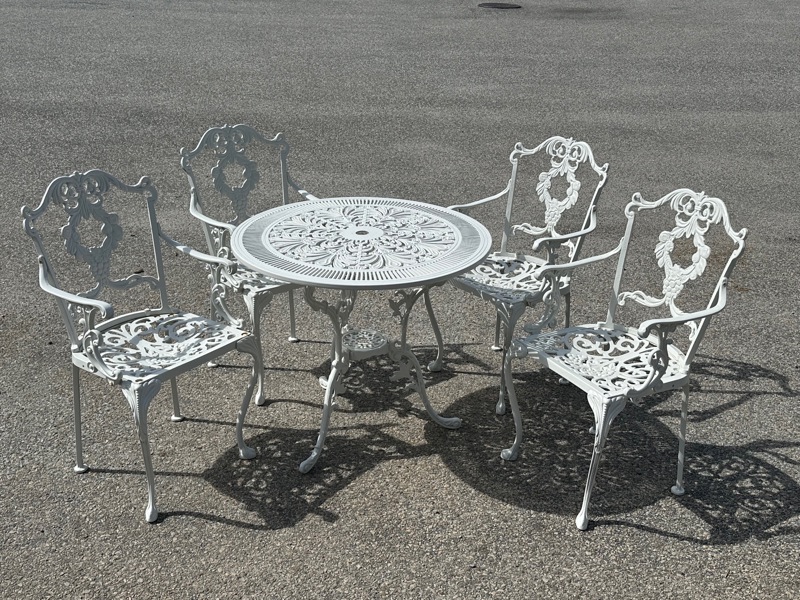 Trädgårdsgrupp, 5 delar, aluminium.