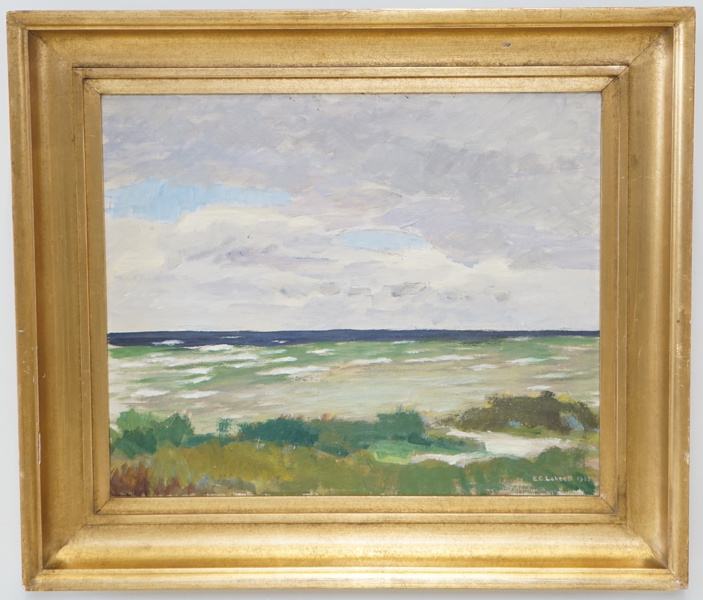 Erik Gustav Leksell, "Höst vid haväng", olja på duk, signerad, daterad 1953.