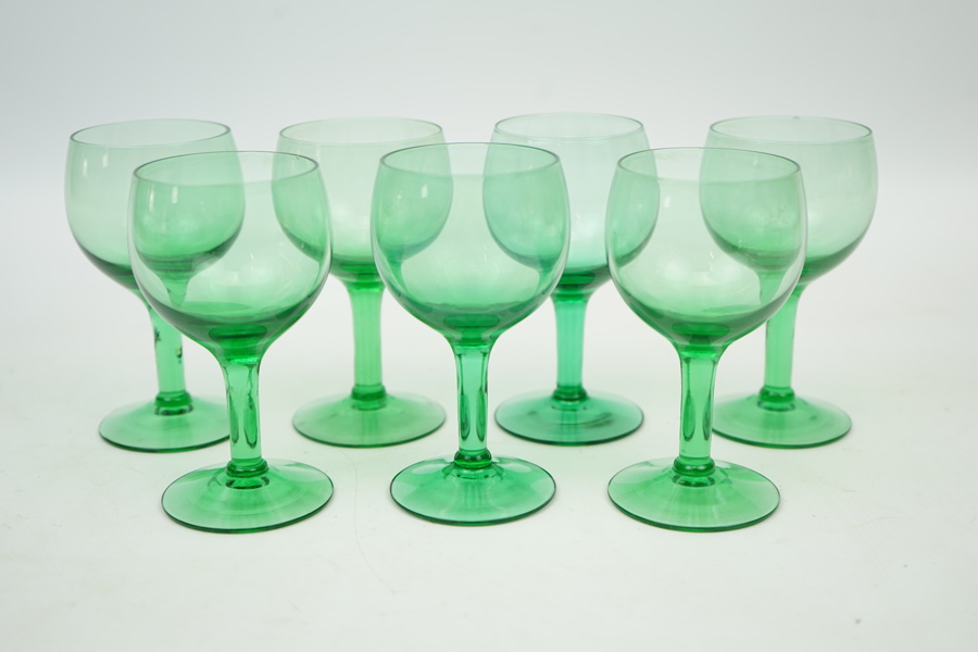 Vitvinsglas, 7 st, 1900-tal.