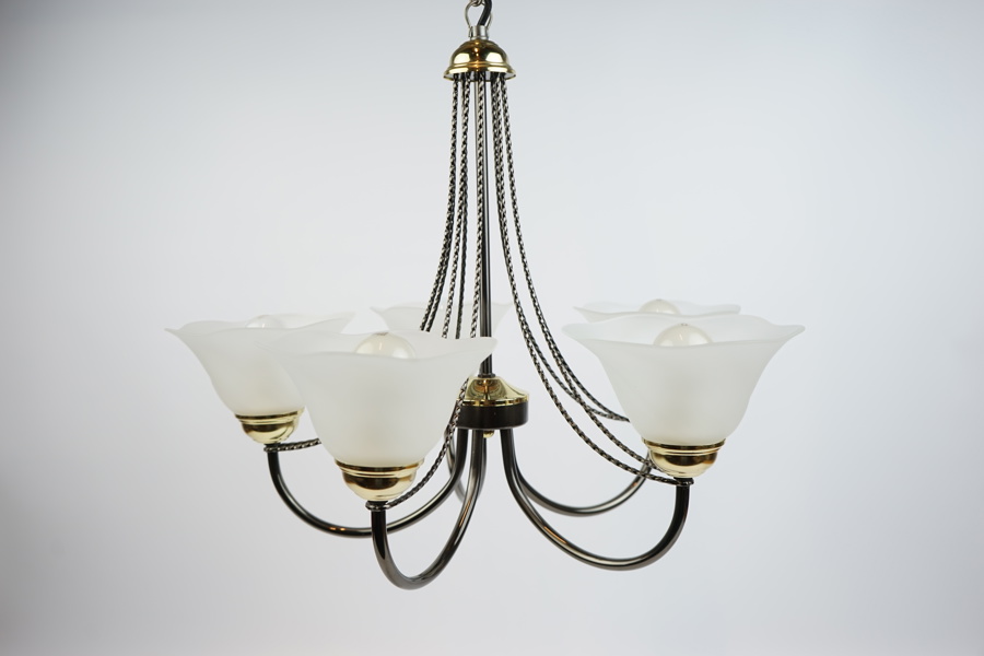 Taklampa, metall/glas, Lyktan typ 5055, Bankeryd.