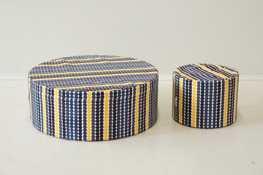 Sittpuffar, 2 st, textil.