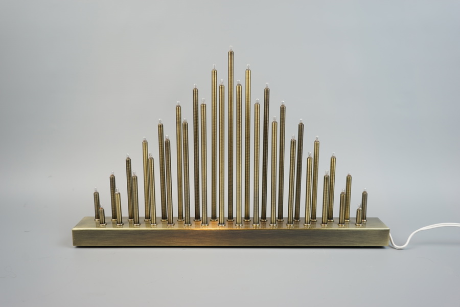 Ljusstake, 33 ljuspunkter, metall, design M. Jönsson, Markslöjd.