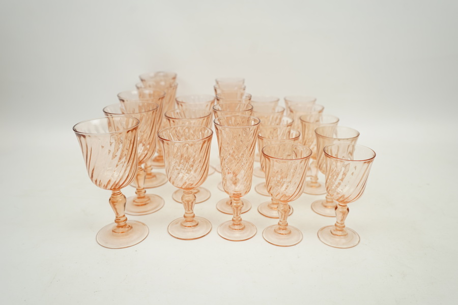 Glasservisdelar, 23 delar, glas, "Rosaline", Arcoroc, Luminarc.