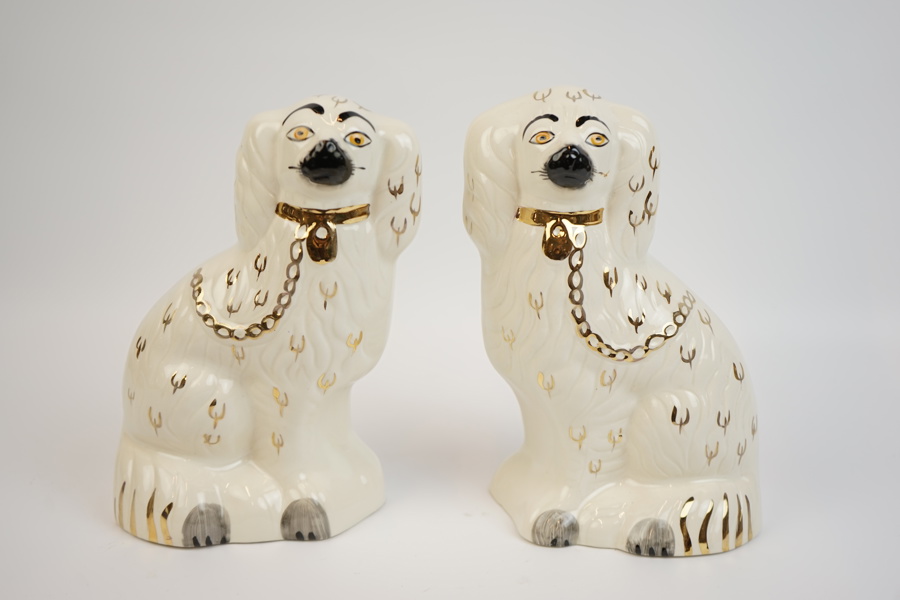 Spiselhundar, ett par, porslin, Beswick.
