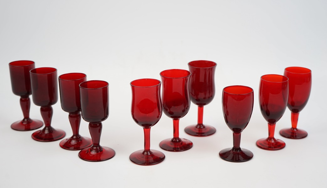 Glas på fot, 10 st.