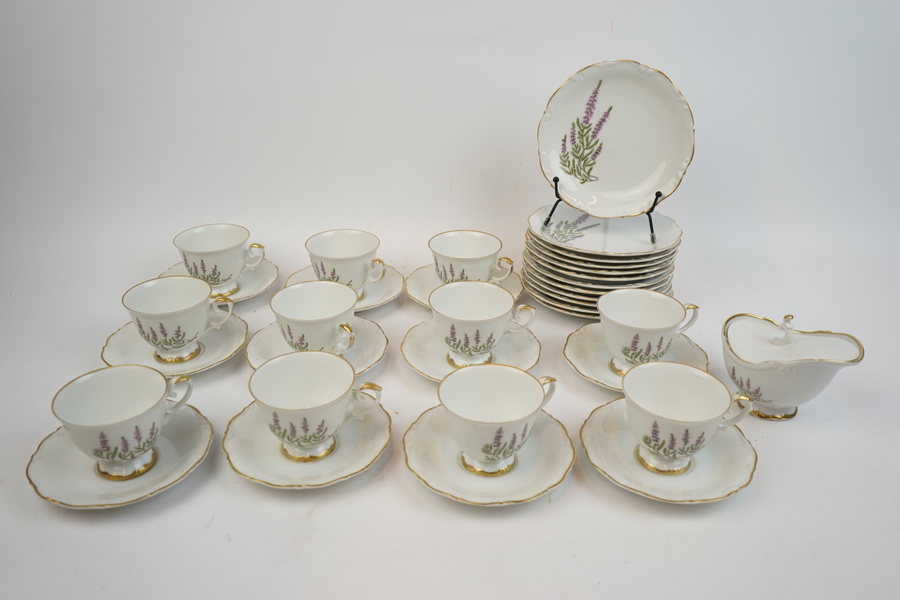 Kaffeservis, 24 delar, porslin, "Ljung", Hackefors.