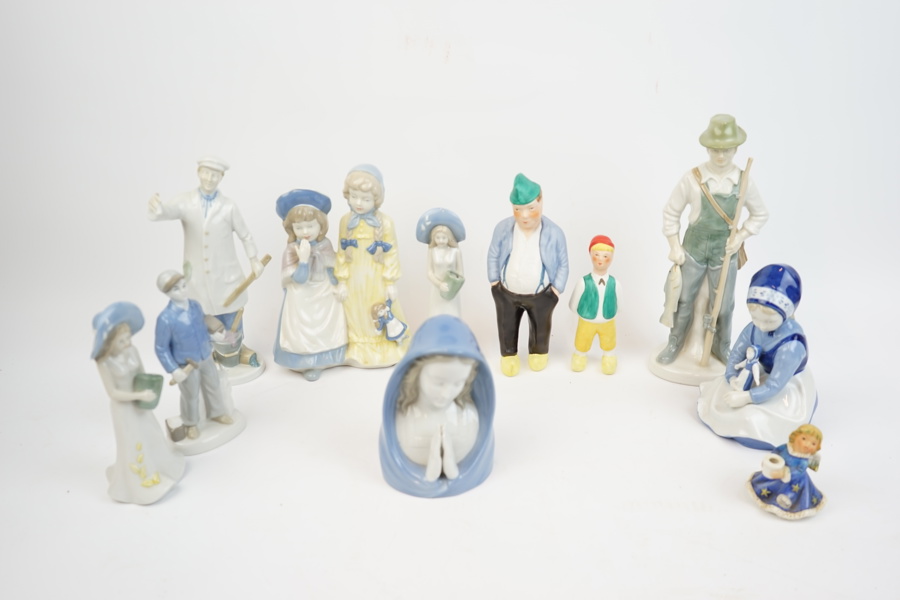 Figuriner, 12 st, porslin/keramik, bl.a Goebel.