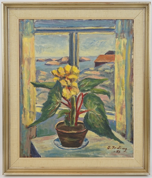 Alrik Irding, olja på pannå, signerad, daterad 1951.