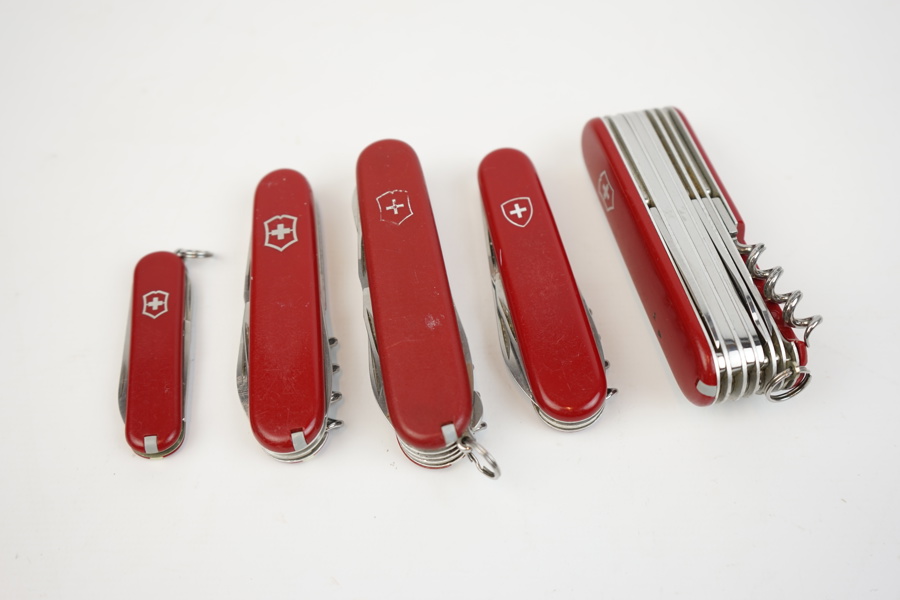 Fickknivar, 5 st, Victorinox, Schweiz.