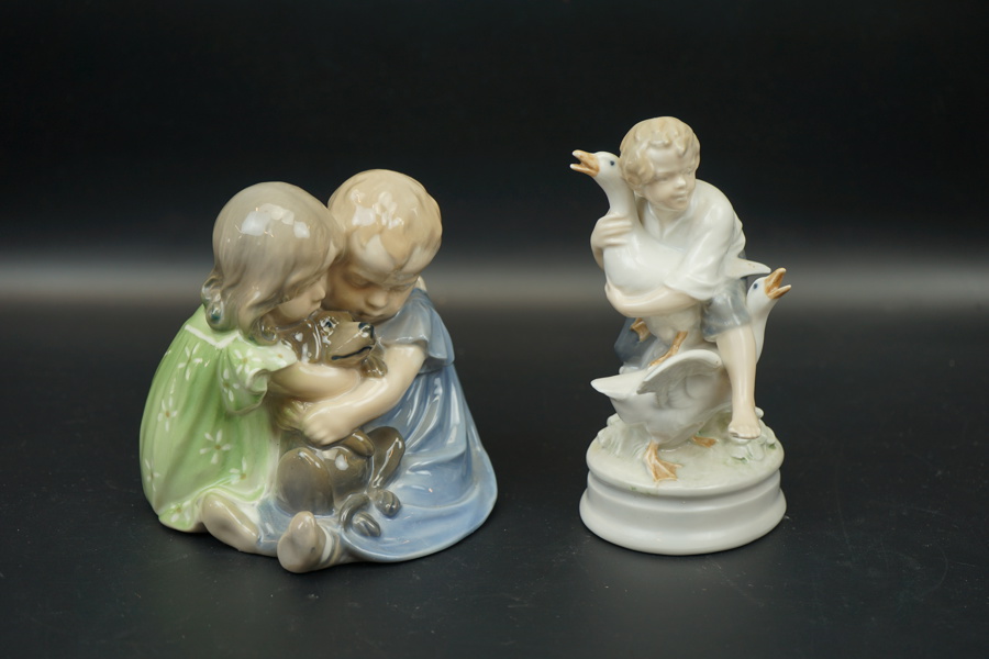 Figuriner, 2 st, porslin, Royal Copenhagen, bl.a Christian Thomsen.