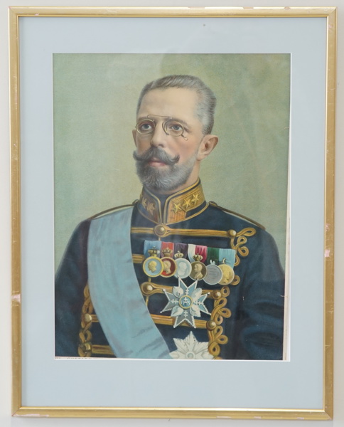 Oljetryck föreställande Kung Gustav V.