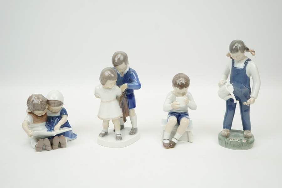 Figuriner, 4 st, porslin, Bing & Gröndahl.