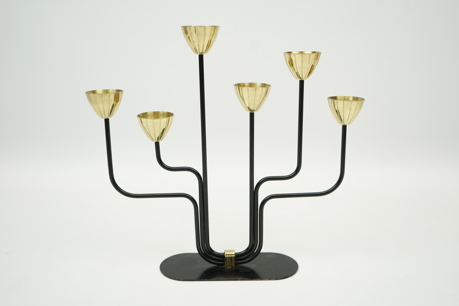 Gunnar Anders, ljusstake för 6 ljus, mässing/metall, Ystad Metall.