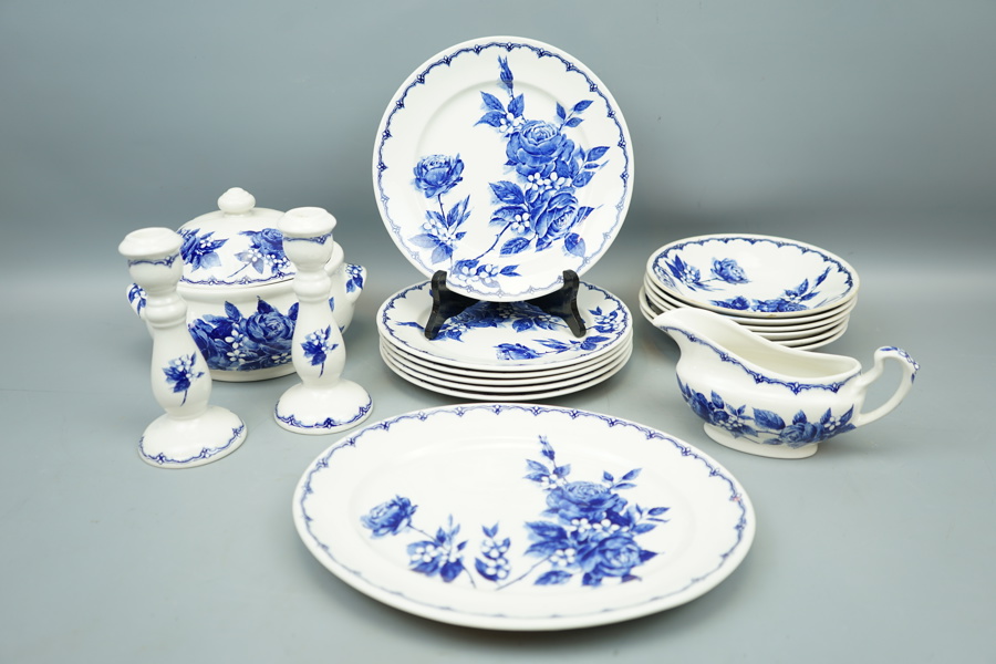 Matservis, delar, 17 delar, ironstone, "Victoria", Broadhurst, Staffordshire, England.