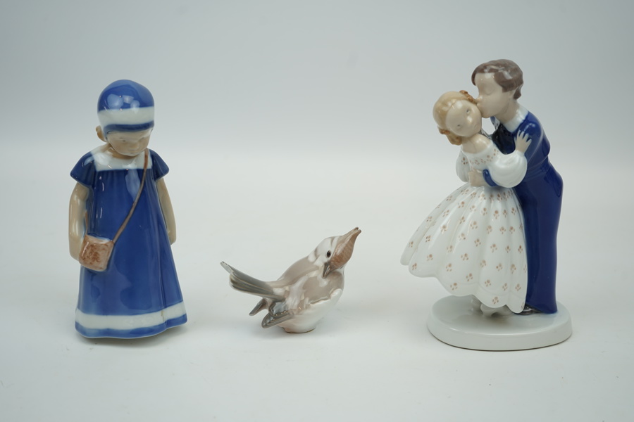 Figuriner, 3 st, porslin,