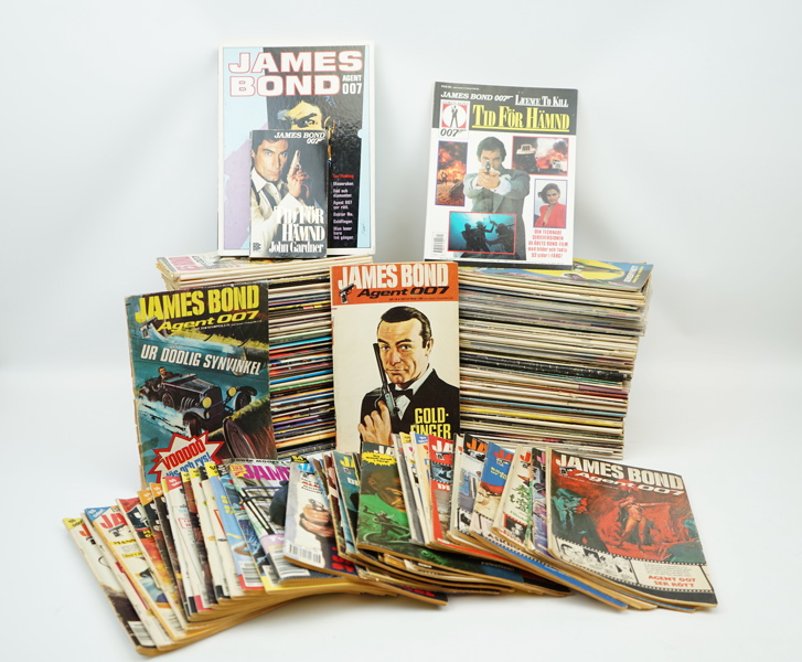 James Bond, seriemagasin, ett parti, bl.a Goldfinger, 1971 och Ur Dödlig synvinkel, 1974.