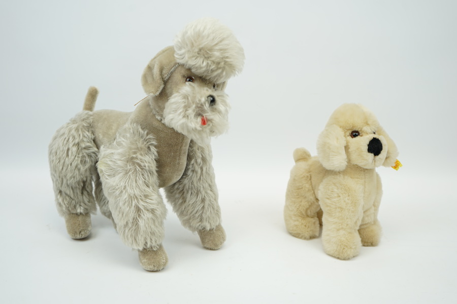 Steiff, Pudel och Golden Retriever, textil.