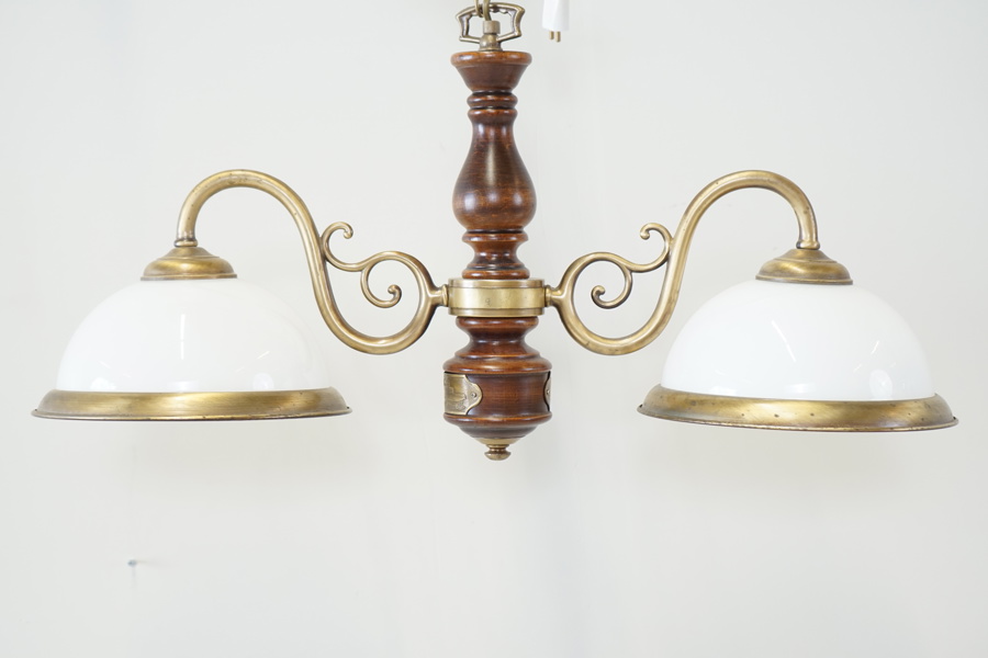 Biljardlampa, metall/glas, 2 ljuspunkter.
