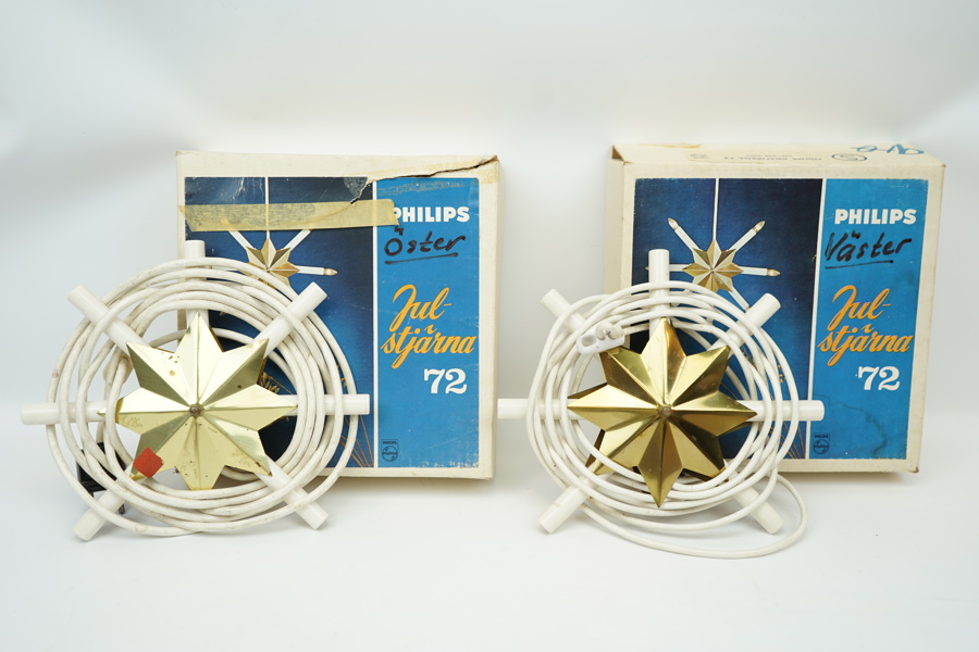 Julstjärnor, 2 st, Philips Julstjärna Typ 72.