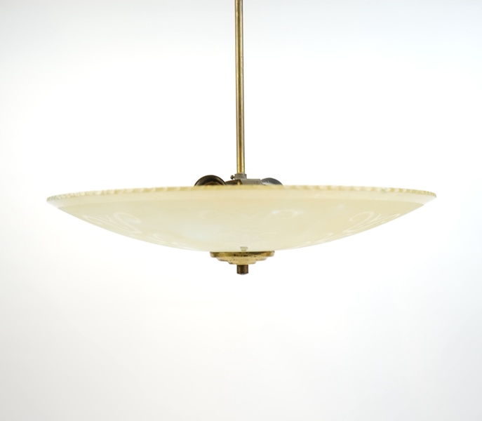 Taklampa, glas/metall.