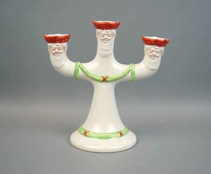 Kandelaber, 3-armad, porslin, ''God Jul'', Gustavsberg.