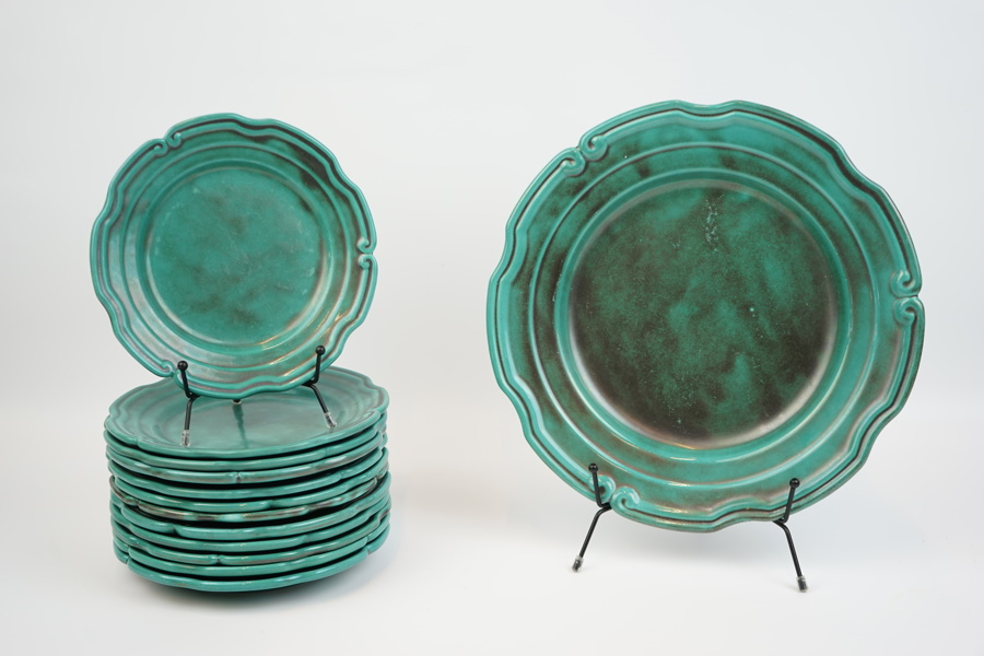Fruktservis, 13 delar, keramik, Ekeby, 1930/40-tal.