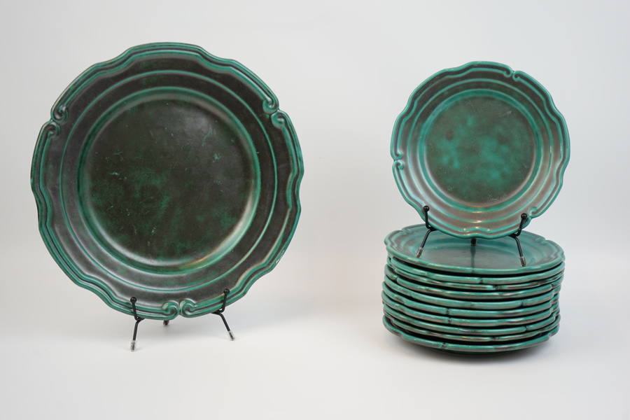 Fruktservis, 12 delar, keramik, Ekeby, 1930/40-tal.
